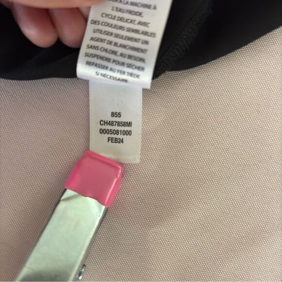 CHELSEA28 Side Tie Satin Dress in Black Size Small NEW - Picture 12 of 15